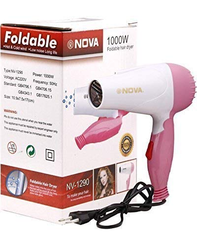 SlideNBuy 1000w Nova 1290 Professional Electric Foldable Hair Dryer With 2 Speed Control hair dryer for men and women