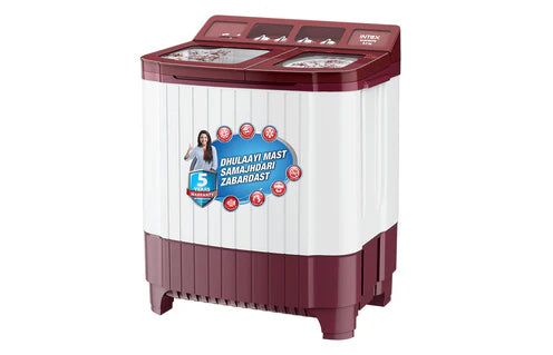 Intex 9 KG Semi-Automatic Washing Machine (Red & White) - SA90RDFG