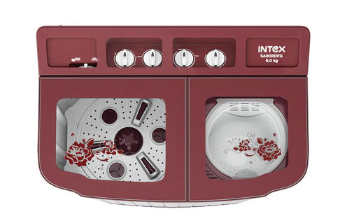Intex 9 KG Semi-Automatic Washing Machine (Red & White) - SA90RDFG
