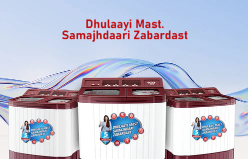 Intex 9 KG Semi-Automatic Washing Machine (Red & White) - SA90RDFG