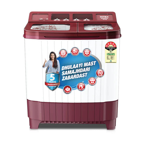 Intex 9 KG Semi-Automatic Washing Machine (Red & White) - SA90RDFG