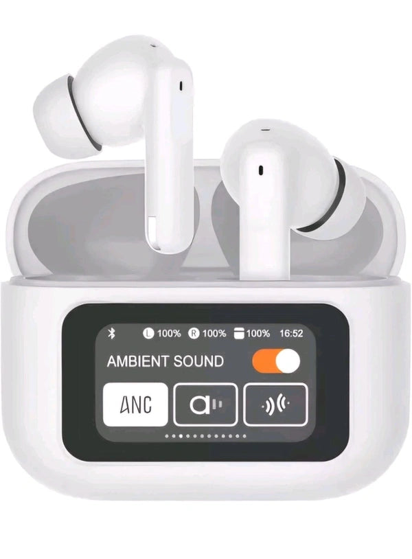 Premium ANC/ENC Noise Reduction Touch Control Earbuds, White
